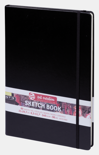 Skicirka Talens Art Creation Black 21 x 30 cm, 140 g/m2, 90 listov, trda vezava
