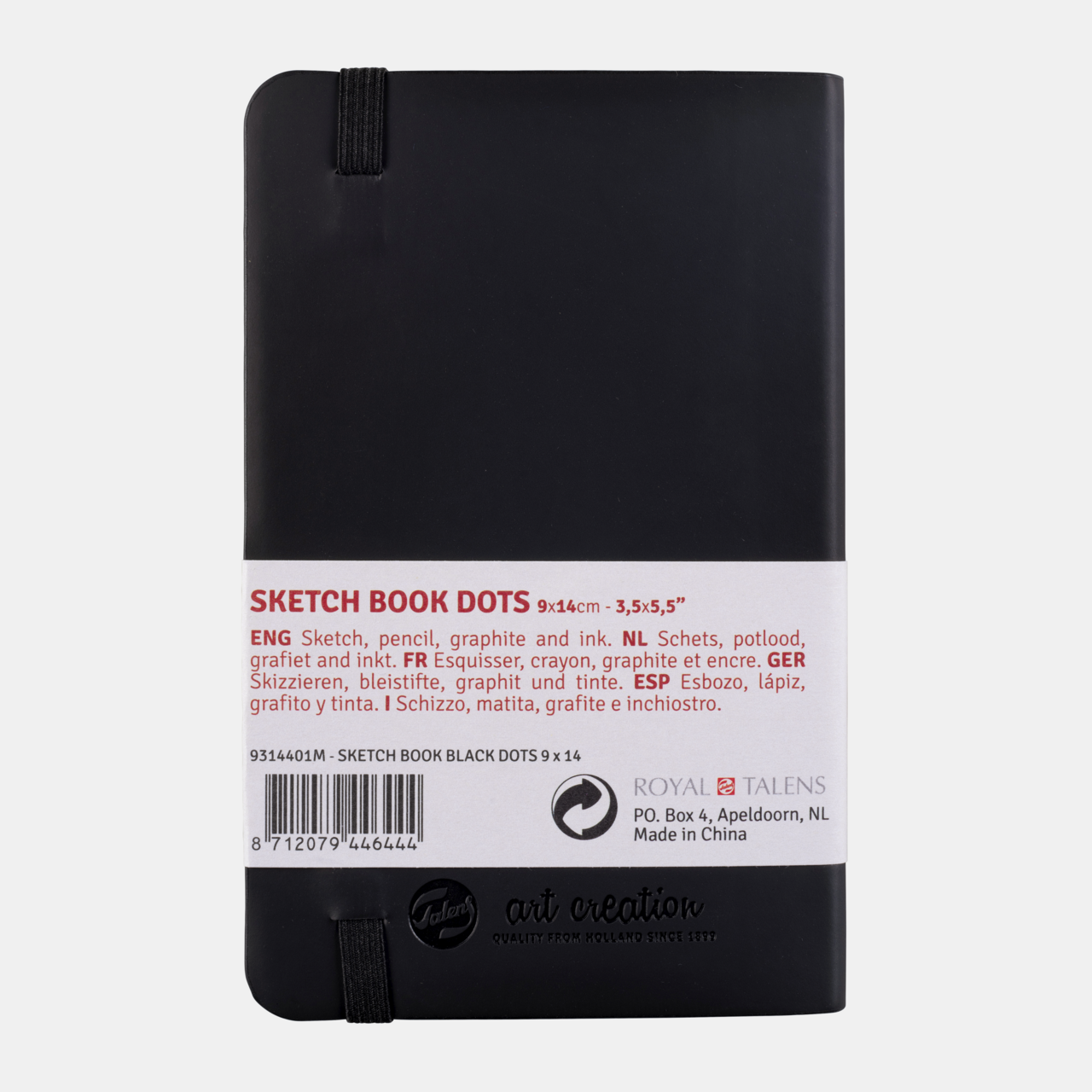 Skicirka ROYAL TALENS Talens Art Creation DOT Black 9 x 14 cm, 80 listov