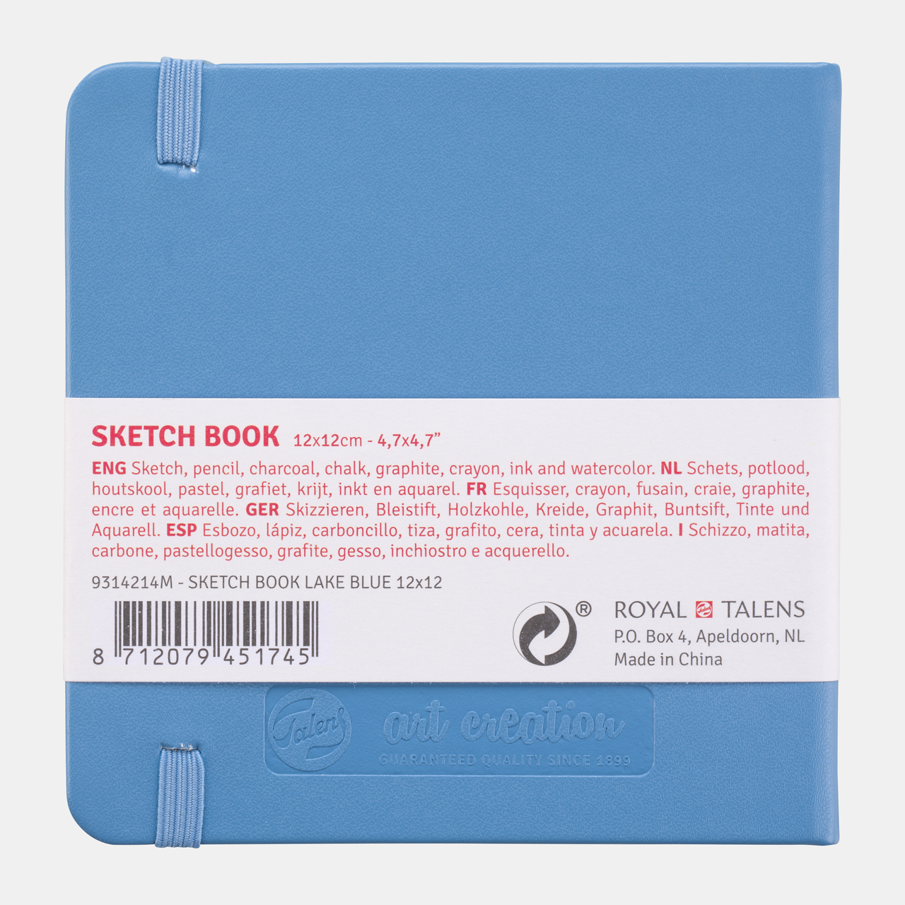 Skicirka Talens Art Creation Light Blue 12 x 12 cm, 140 g, 80 listov
