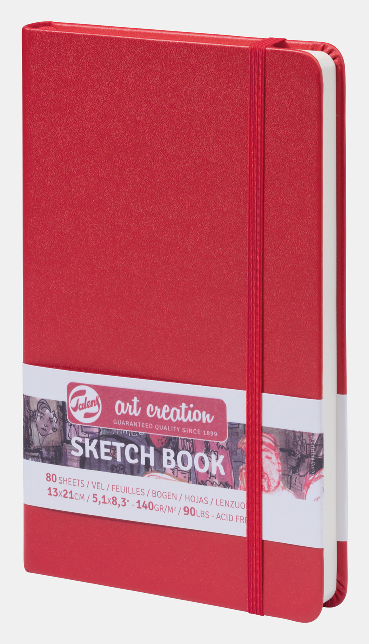 Skicirka Talens Art Creation Red 13 x 21 cm, 140 g, 80 listov, trda vezava