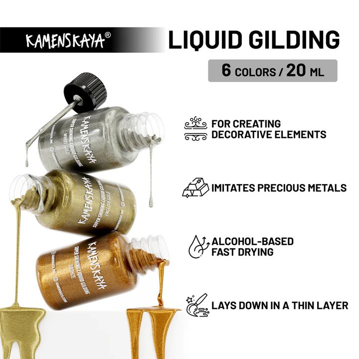 Tekoče kovine za pozlačevanje KAMENSKAYA 100 ml | različni odtenki – pogled 8