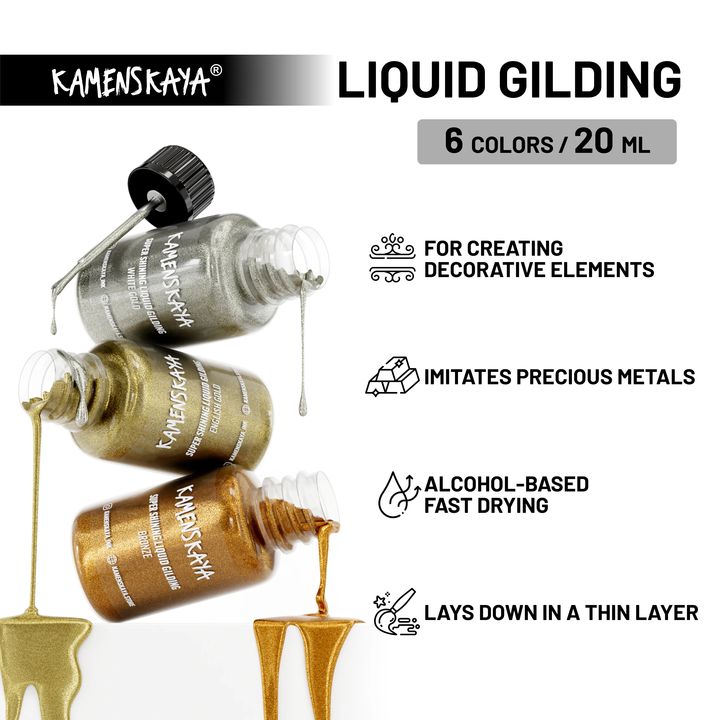 Tekoče kovine za pozlačevanje KAMENSKAYA 20 ml | različni odtenki – pogled 8
