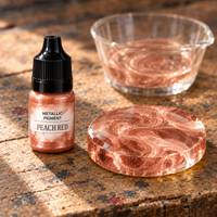 Tekoči kovinski pigment za smolo 5 ml – breskvasto rdeča (Peach Red)