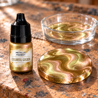 Tekoči kovinski pigment za smolo 5 ml – prelivajoča zlata (Colorful Gold)