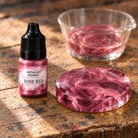 Tekoči kovinski pigment za smolo 5 ml – rožnato rdeča (Rose Red)