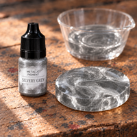 Tekoči kovinski pigment za smolo 5 ml – srebrna (Silvery Grey)