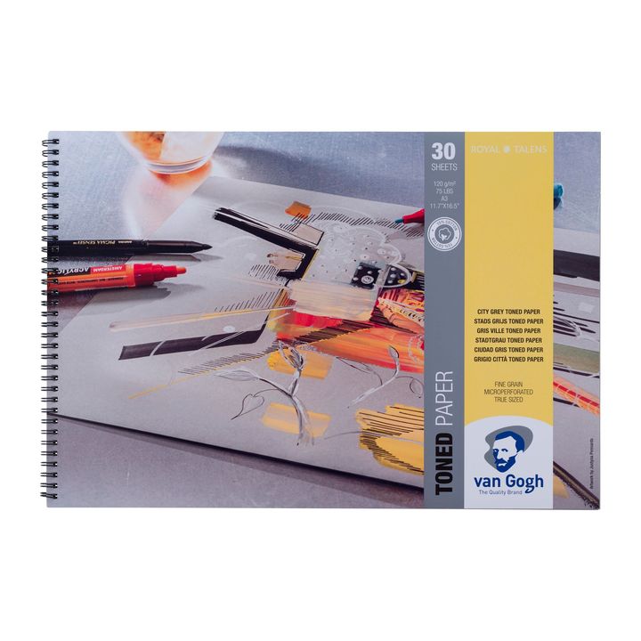 Toniran papir Van Gogh City Grey | različne velikosti – pogled 2