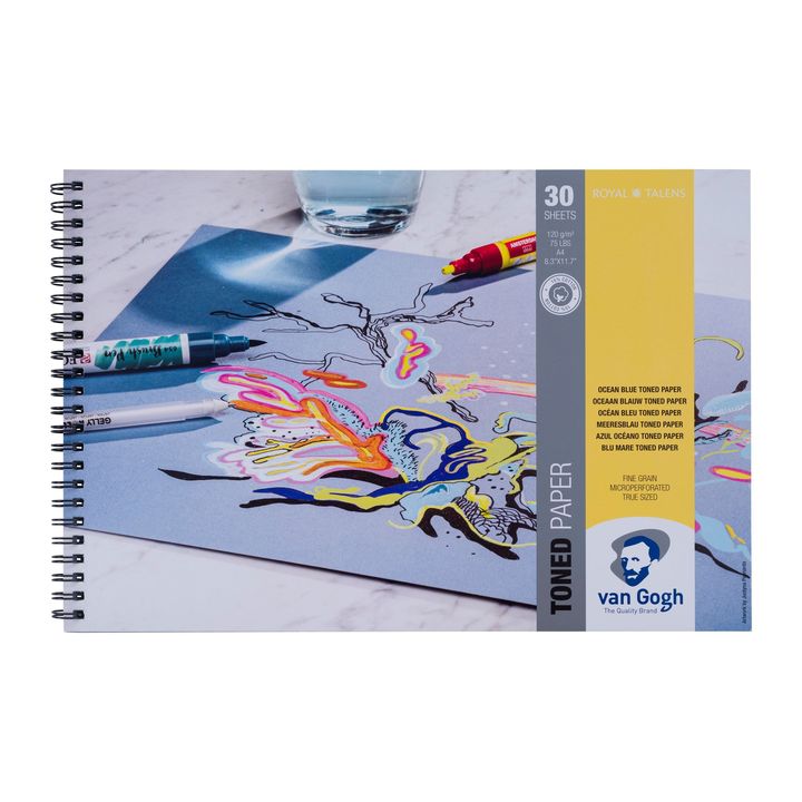 Toniran papir Van Gogh Ocean Blue | različne velikosti – pogled 3