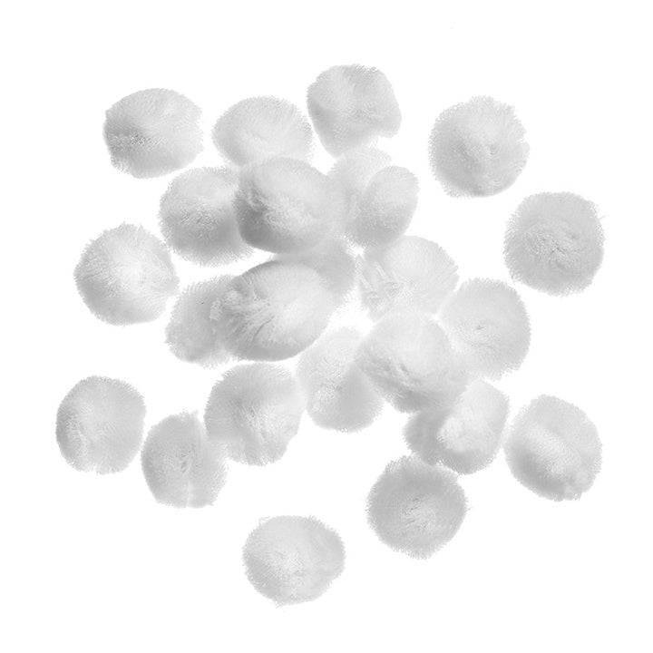 Tuli Pom Poms za ustvarjanje | 24 kosov, bela, 2 cm