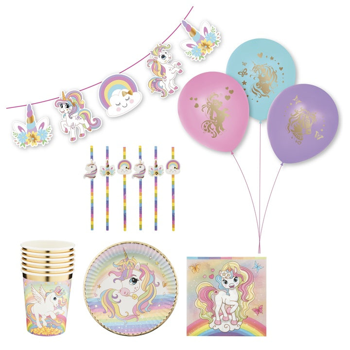 Unicorn Otroška zabava Set 43 kosov – pogled 2