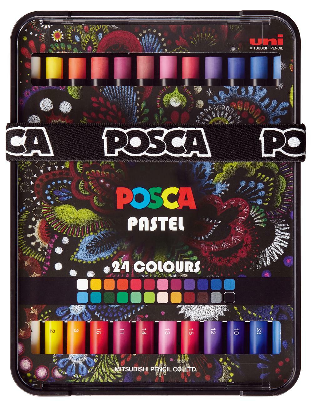 Posca KPA-100 24C voščeni pasteli, set, mešane barve