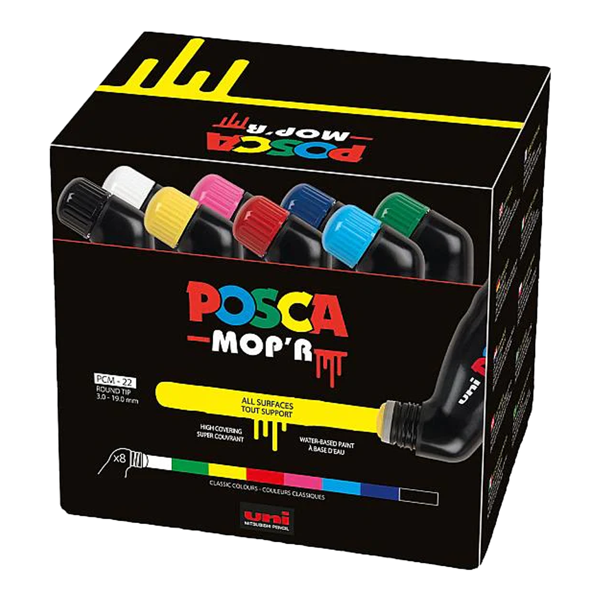 Posca PCM-22 8C MOP´R set markerjev, 3 – 19 mm, mešane barve (8 kosov)