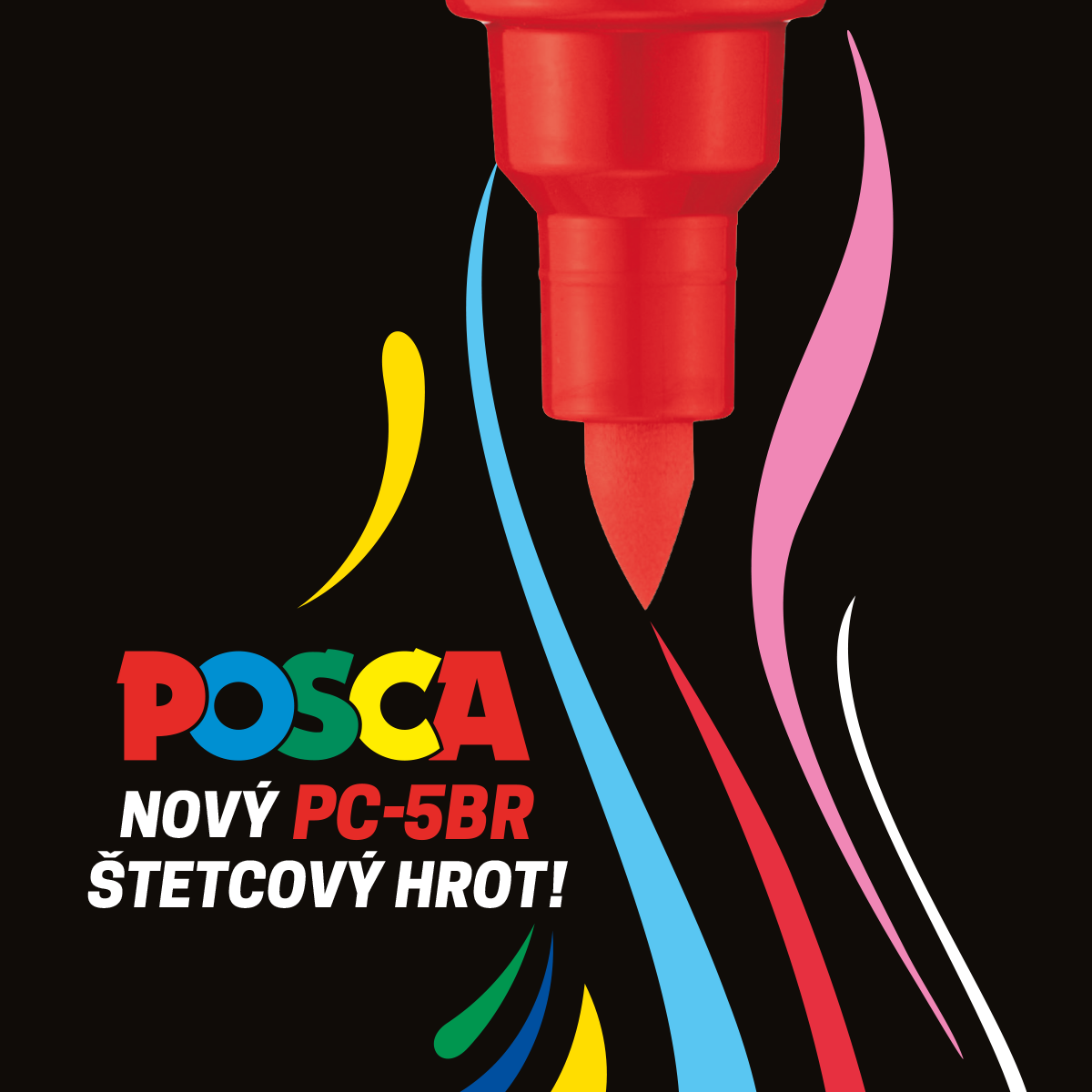 Posca komplet markerjev PC-5BR, 1 – 4 mm, osnovne barve – 8 kosov