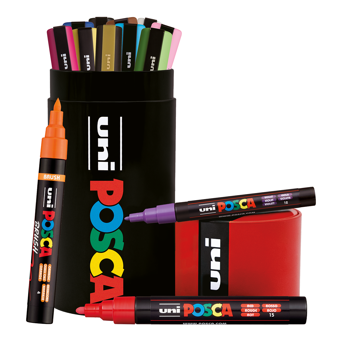 Posca kombinirani set flomastrov v pločevinasti škatli – 13 kosov (PC-3M, PC-5M, PC-5BR)