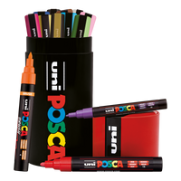 Posca kombinirani set flomastrov v pločevinasti škatli – 13 kosov (PC-3M, PC-5M, PC-5BR)