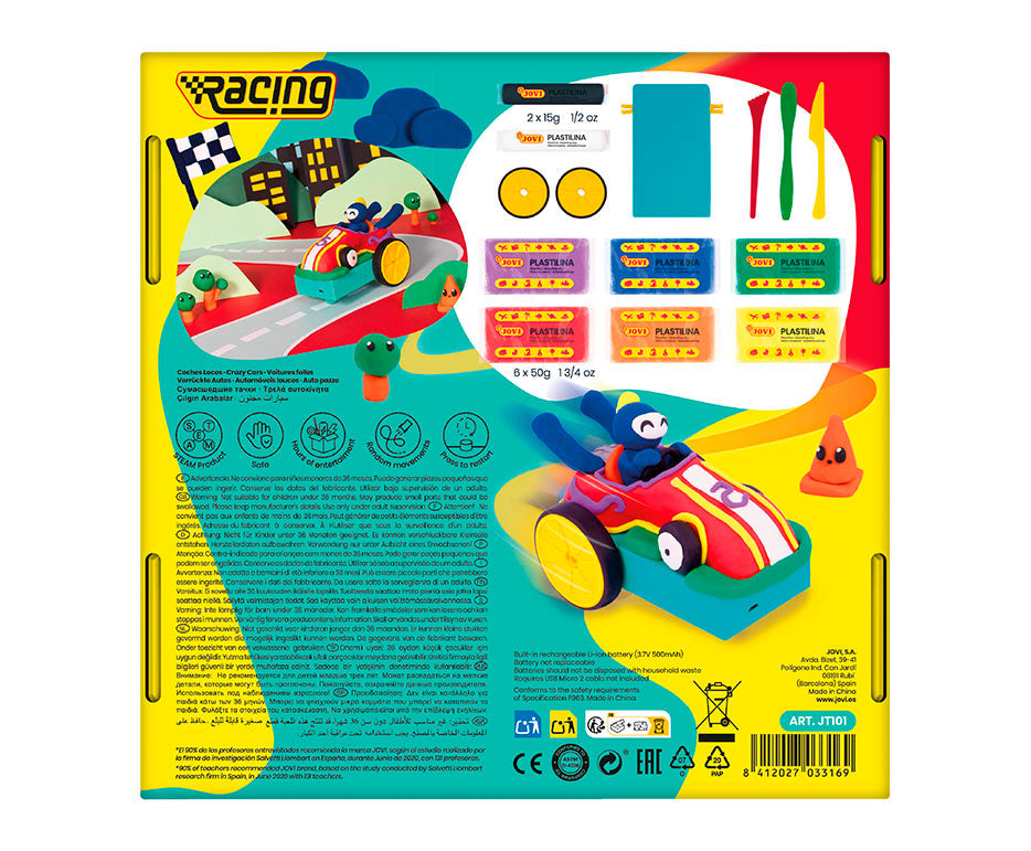 Ustvarjalni modelirni set JOVI Tech Crazy Cars Dirke 14 kosov