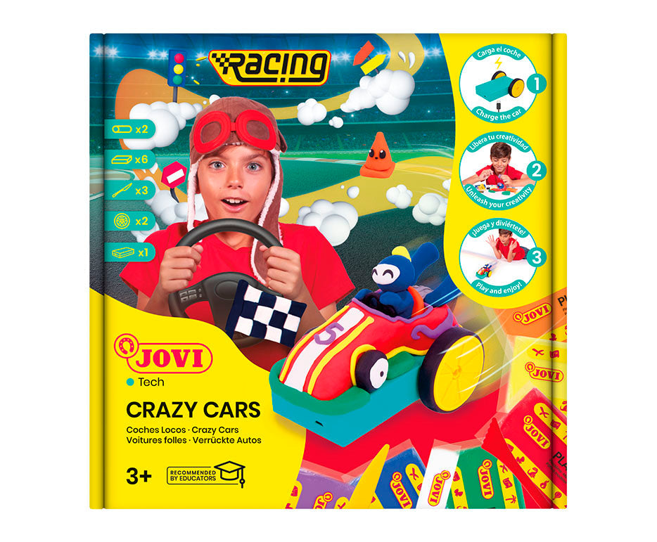 Ustvarjalni modelirni set JOVI Tech Crazy Cars Dirke 14 kosov