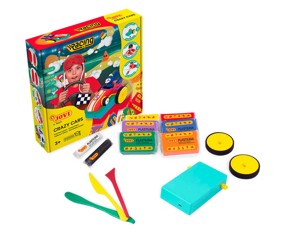 Ustvarjalni modelirni set JOVI Tech Crazy Cars Dirke 14 kosov