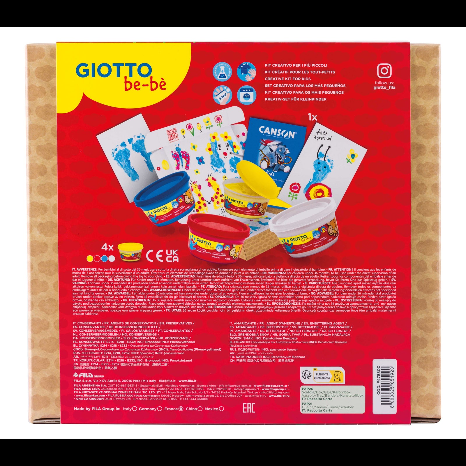 Ustvarjalni set GIOTTO be-bè My Little Feet za odtise rok in nogic – 5 kosov