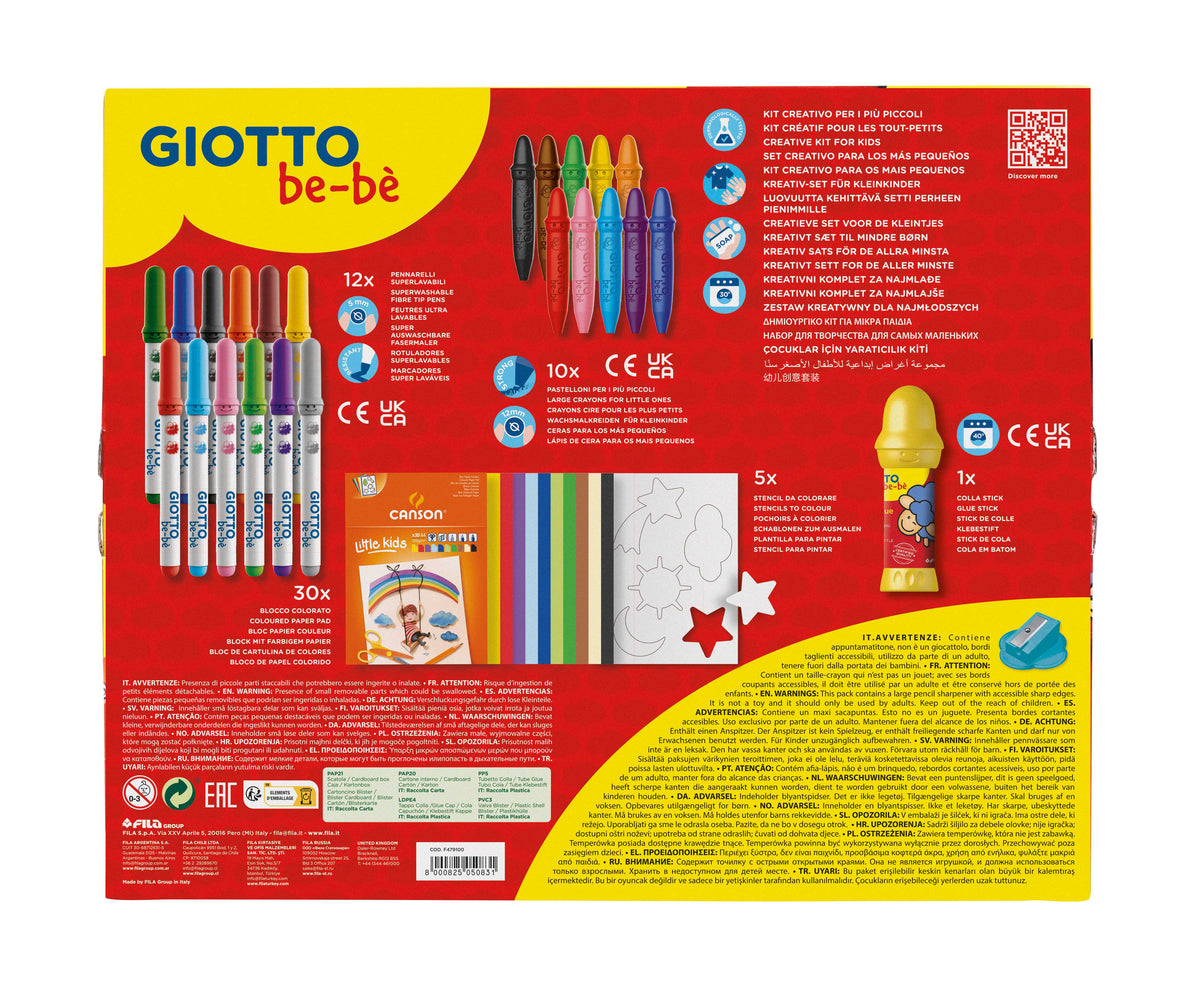 Ustvarjalni set za otroke GIOTTO be-bè Little Creations 58 kosov