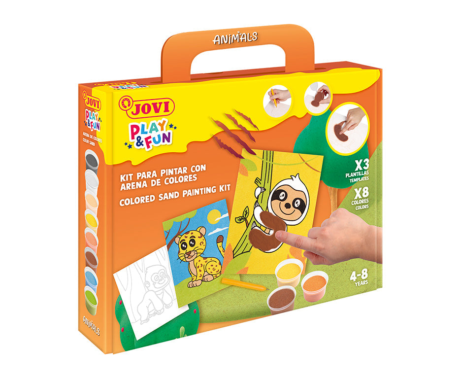 Ustvarjalni set za slikanje s peskom JOVI Play&Fun Živali – 12-delni