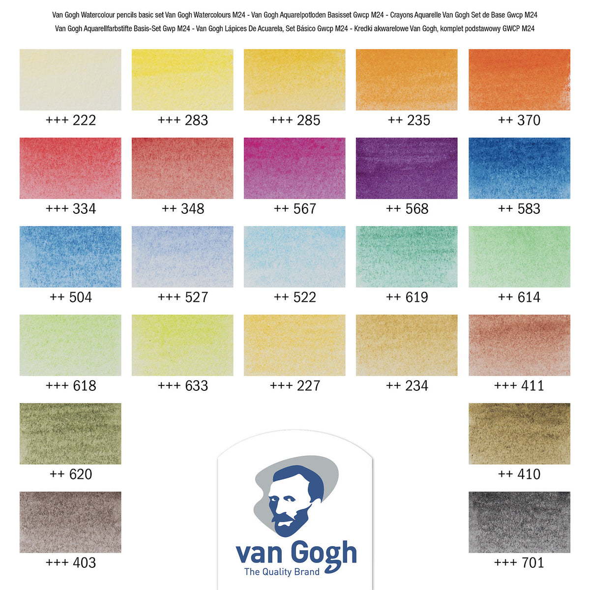ROYAL TALENS Van Gogh set barvnih akvarelnih svinčnikov 24 kosov