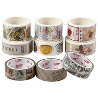 Velik komplet washi trakov - 9 motivov