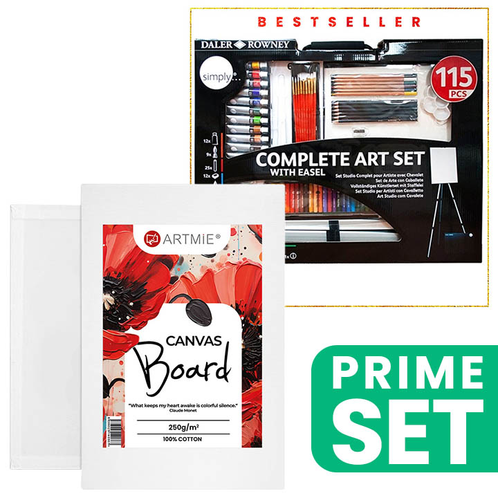 Velik umetniški set START s platnom ARTMIE na kartonu