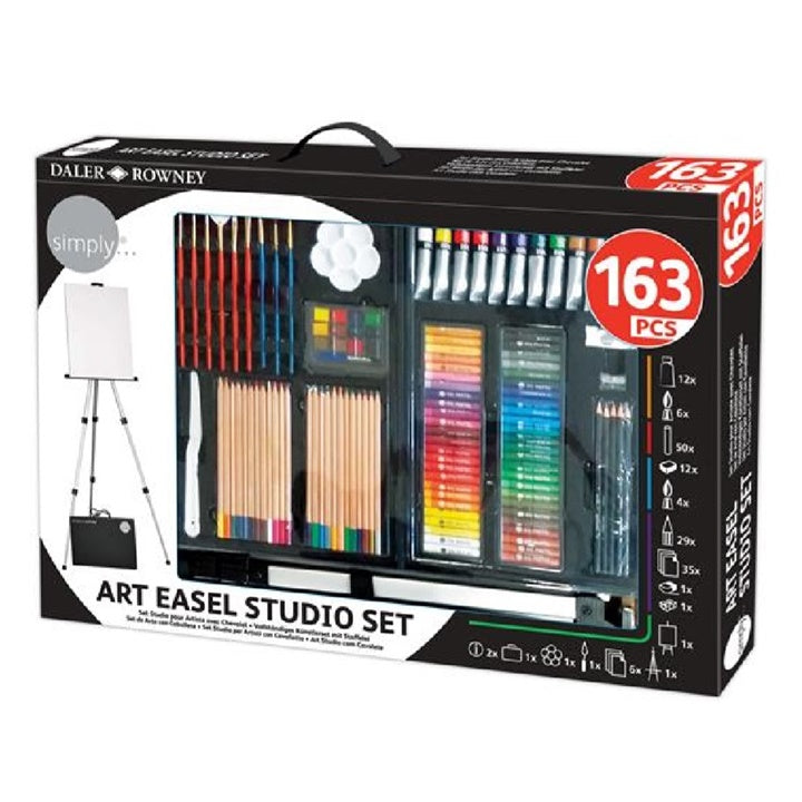 Veliki slikarski set Daler-Rowney s stojalom - 163 delni