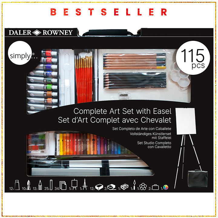 Veliki umetniški set Daler-Rowney s slikarski stojalom