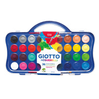 Vodene barve GIOTTO Aquarelli premer 30 mm, 36 kosov z 2 čopičema