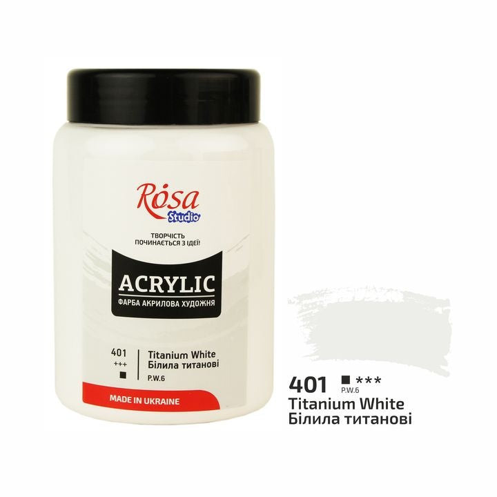 Akrilna barva, 400 ml, ROSA STUDIO – Titan bela (401)