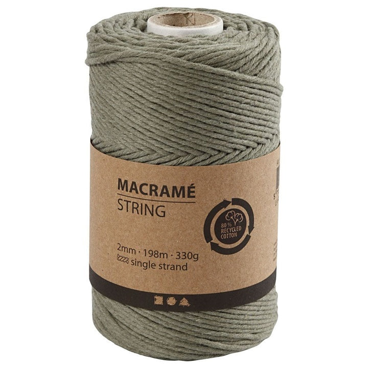 Vrvica za makrame 2 mm x 198 m | različne barve - mah zelena