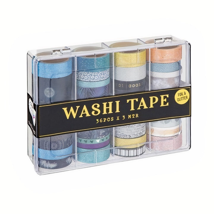 Washi trakovi - komplet 36 x 3 m / temni toni