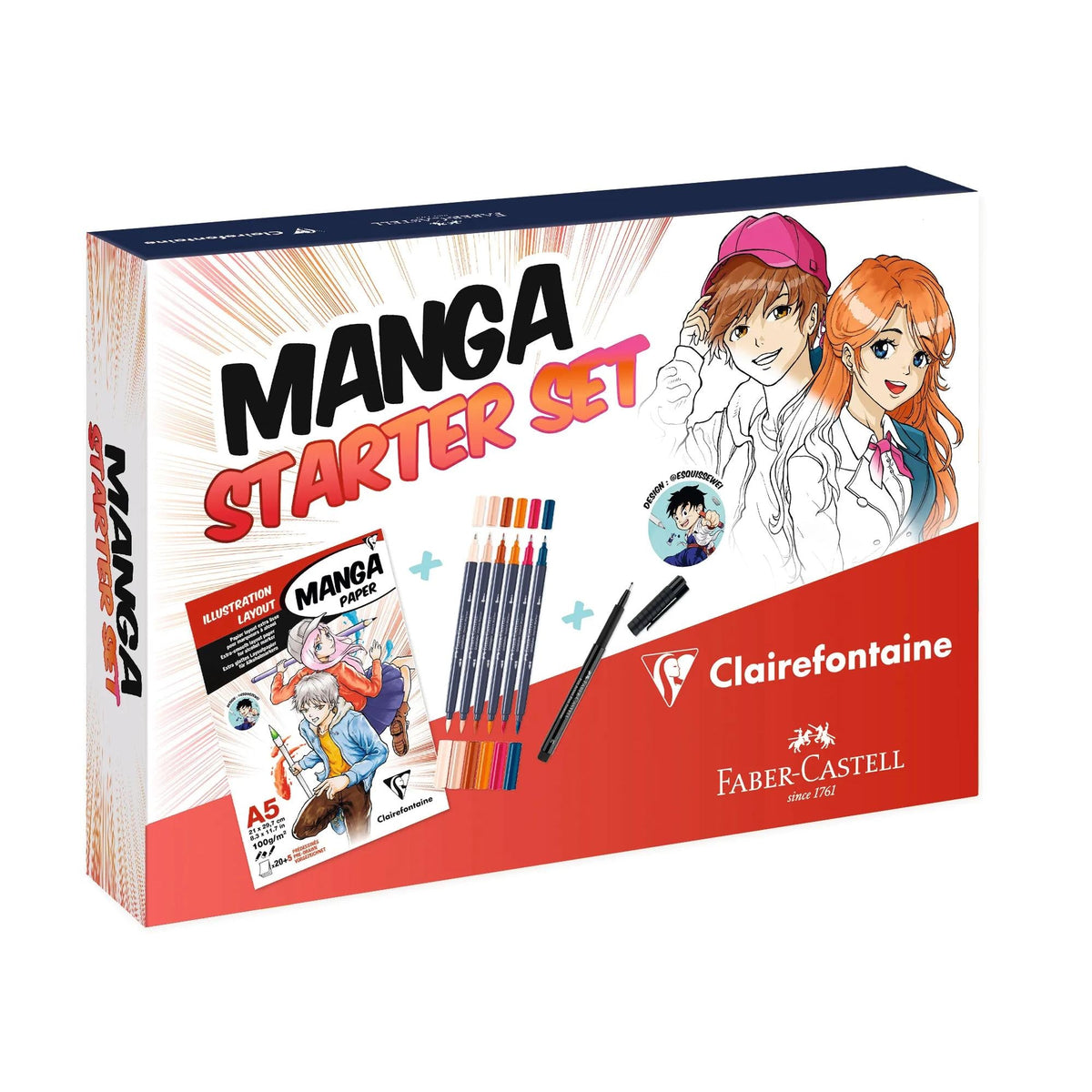 Začetniški set za mango CLAIREFONTAINE A5 - 25 listov