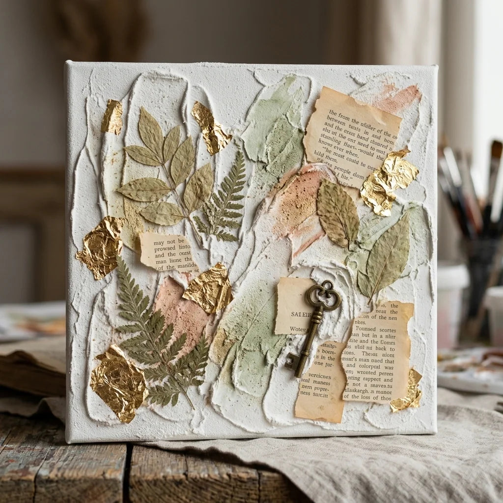 Mixed media kolaž s 3D reliefno pasto za modeliranje ARTMIE