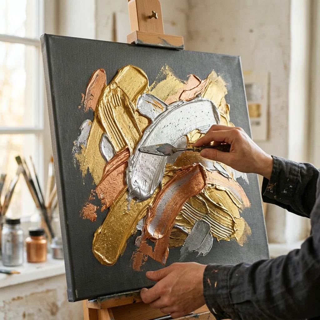 Metalik impasto s slikarsko lopatico