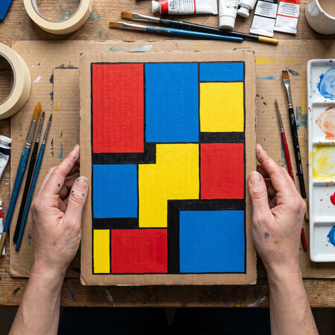 Pop-art motiv, naslikan z akrilom na kartonu
