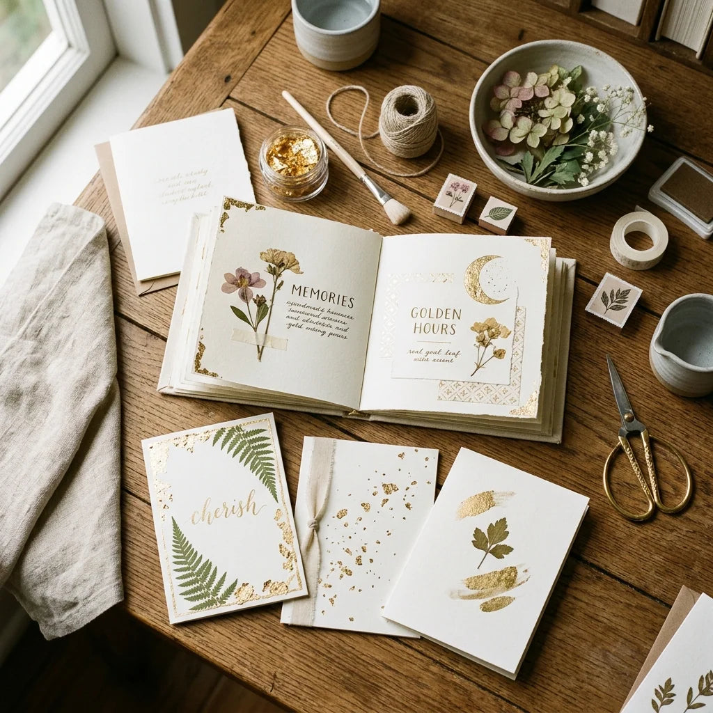Zlati poudarki v scrapbooking delih