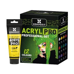 ACRYL PRO PROFESSIONAL Set akrilnih barv 12x75 ml